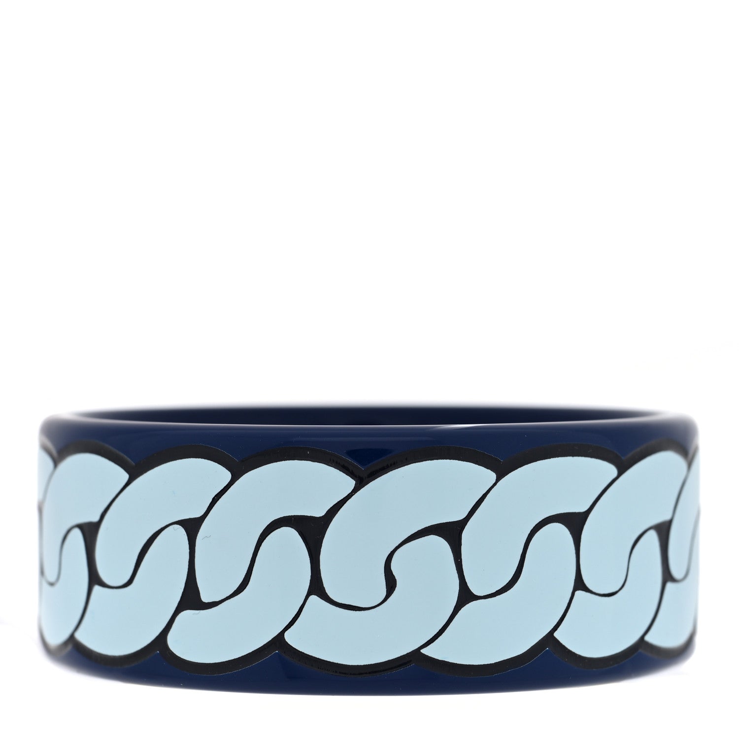 Hermes Lacquered Wood Boquin Bangle Bracelet T2 Marine 3 of 4