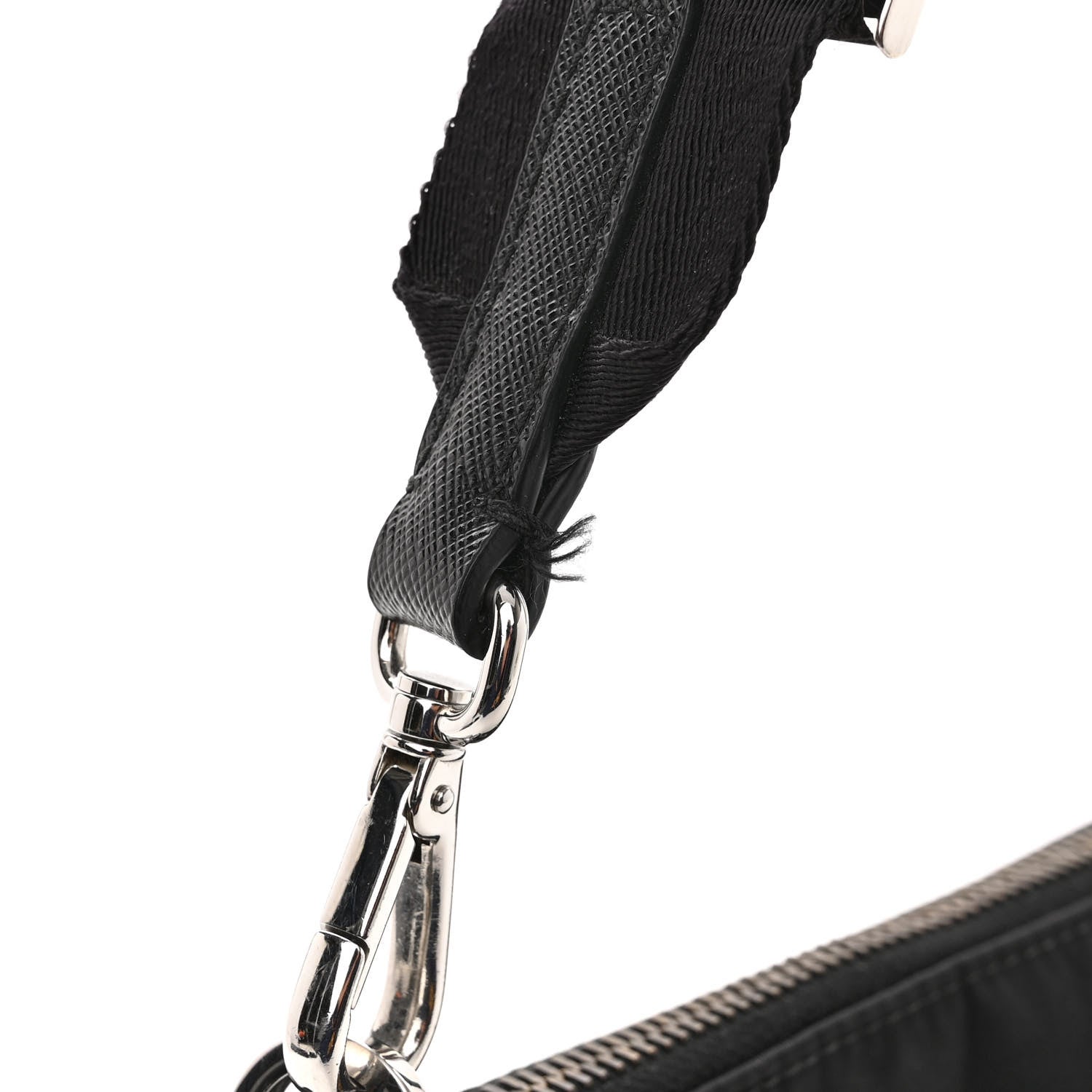 Prada Re-Nylon Saffiano Pocket Zippered Shoulder Bag Black 9 of 9