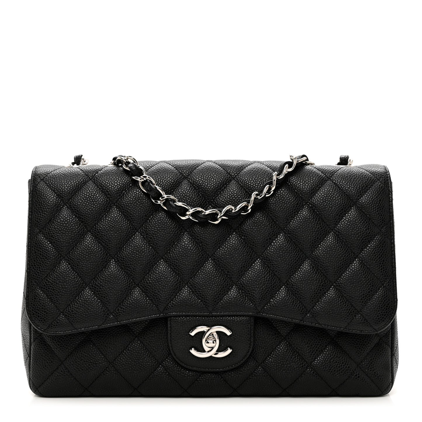 Caviar Quilted Jumbo Single Flap Black