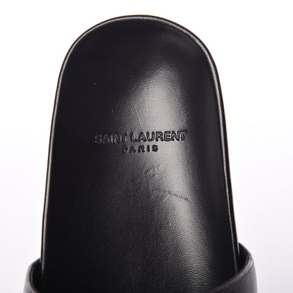 Saint Laurent Calfskin Monogram Joan Slide Sandals 35.5 Black 5 of 10