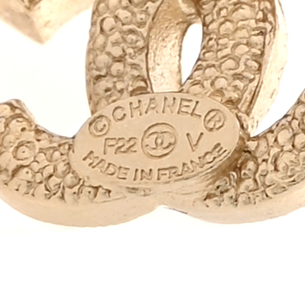 Chanel Metal Crystal CC Earrings Gold 4 of 5