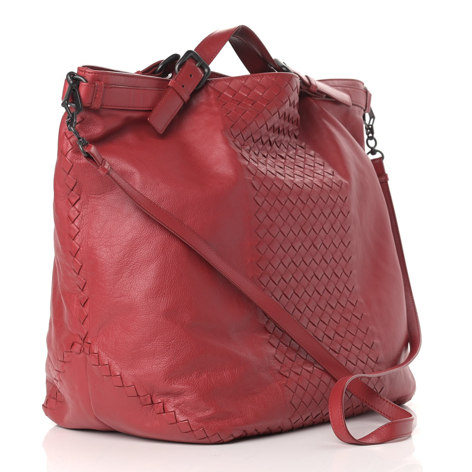 Bottega Veneta Intrecciato Tote Red 3 of 10
