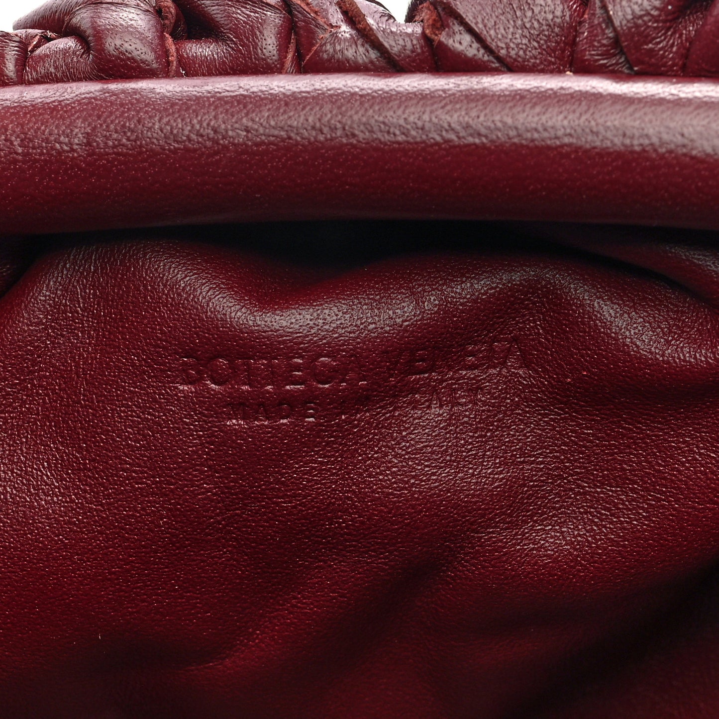 Nappa Intrecciato Studded The Mini Pouch  Barolo