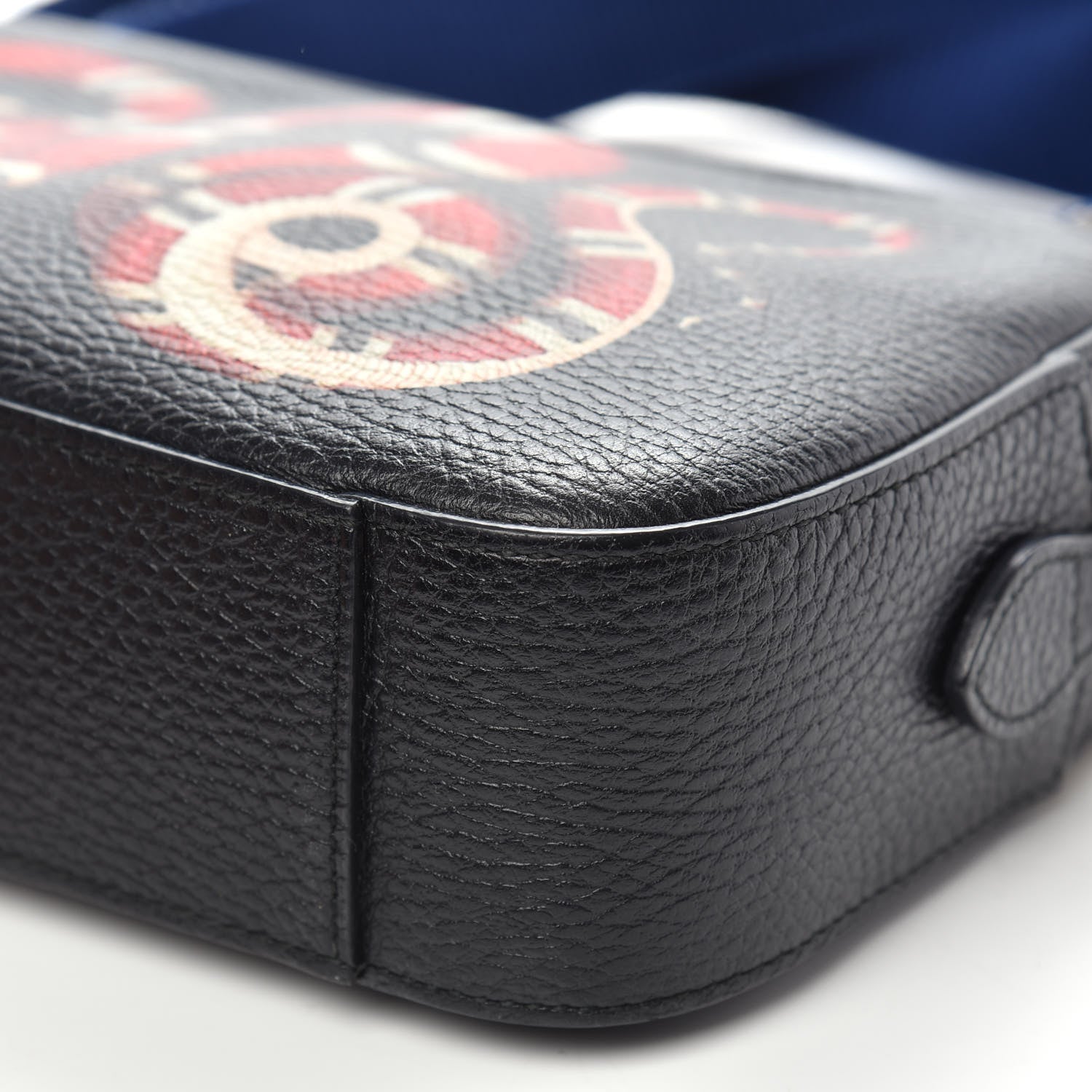 Gucci Grained Calfskin Sylvie Web Kingsnake Small Camera Bag Black Multicolor 10 of 13