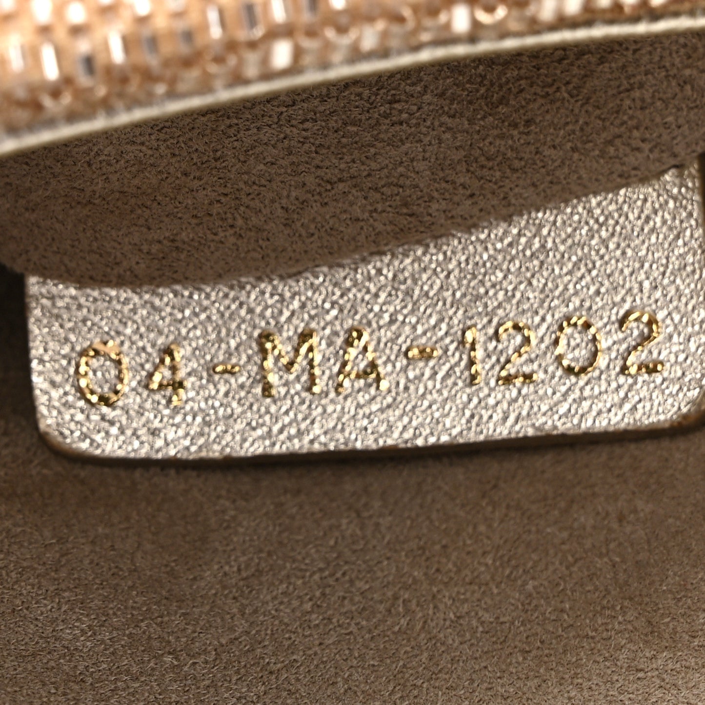 Metallic Lambskin Crystal Beaded Embroidered Micro Lady Dior Gold