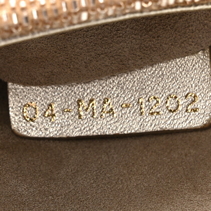 Christian Dior Metallic Lambskin Crystal Beaded Embroidered Micro Lady Dior Gold 7 of 11