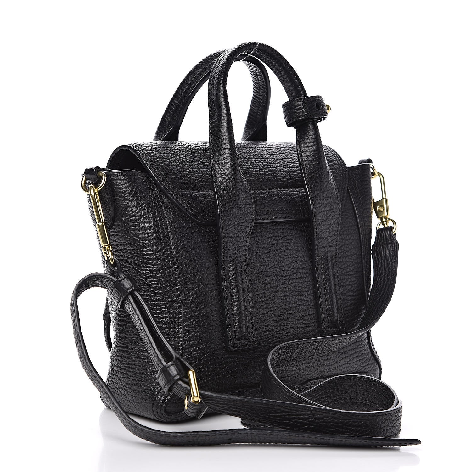 3.1 Phillip Lim 3.1 Textured Calfskin Mini Pashli Satchel Black 3 of 10