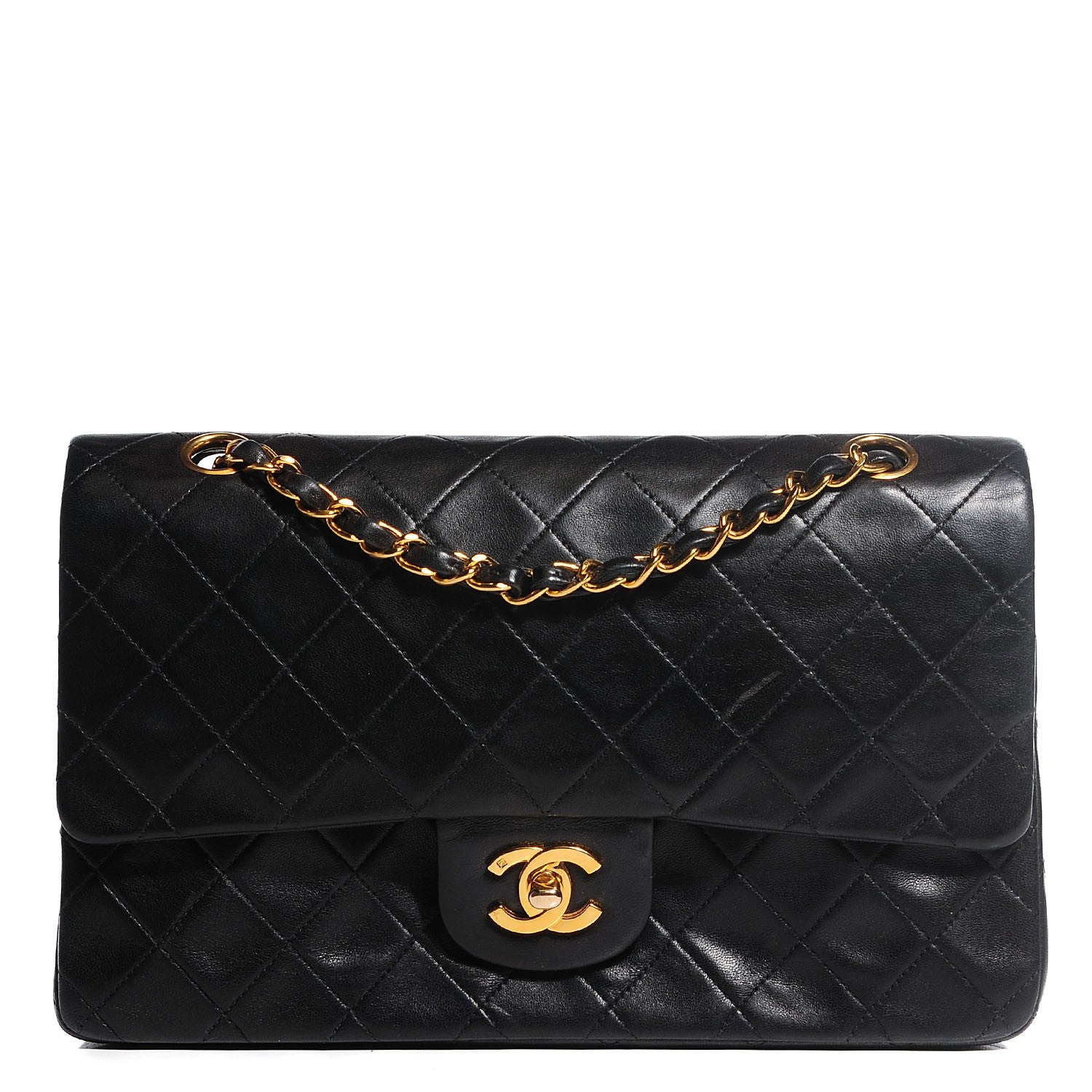 Chanel Lambskin Quilted Medium Double Flap Black 1 of 7