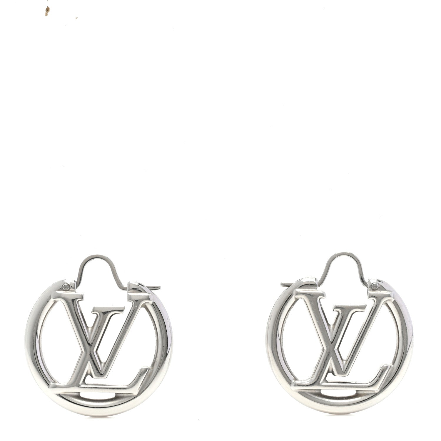 Louis Vuitton Palladium Small Louise Hoop Earrings Silver 1 of 5