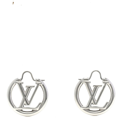 Louis Vuitton Palladium Small Louise Hoop Earrings Silver 1 of 5