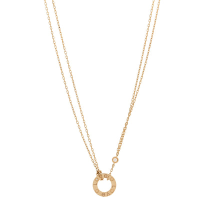 Cartier 18K Yellow Gold 2 Diamond LOVE Necklace 1 of 5