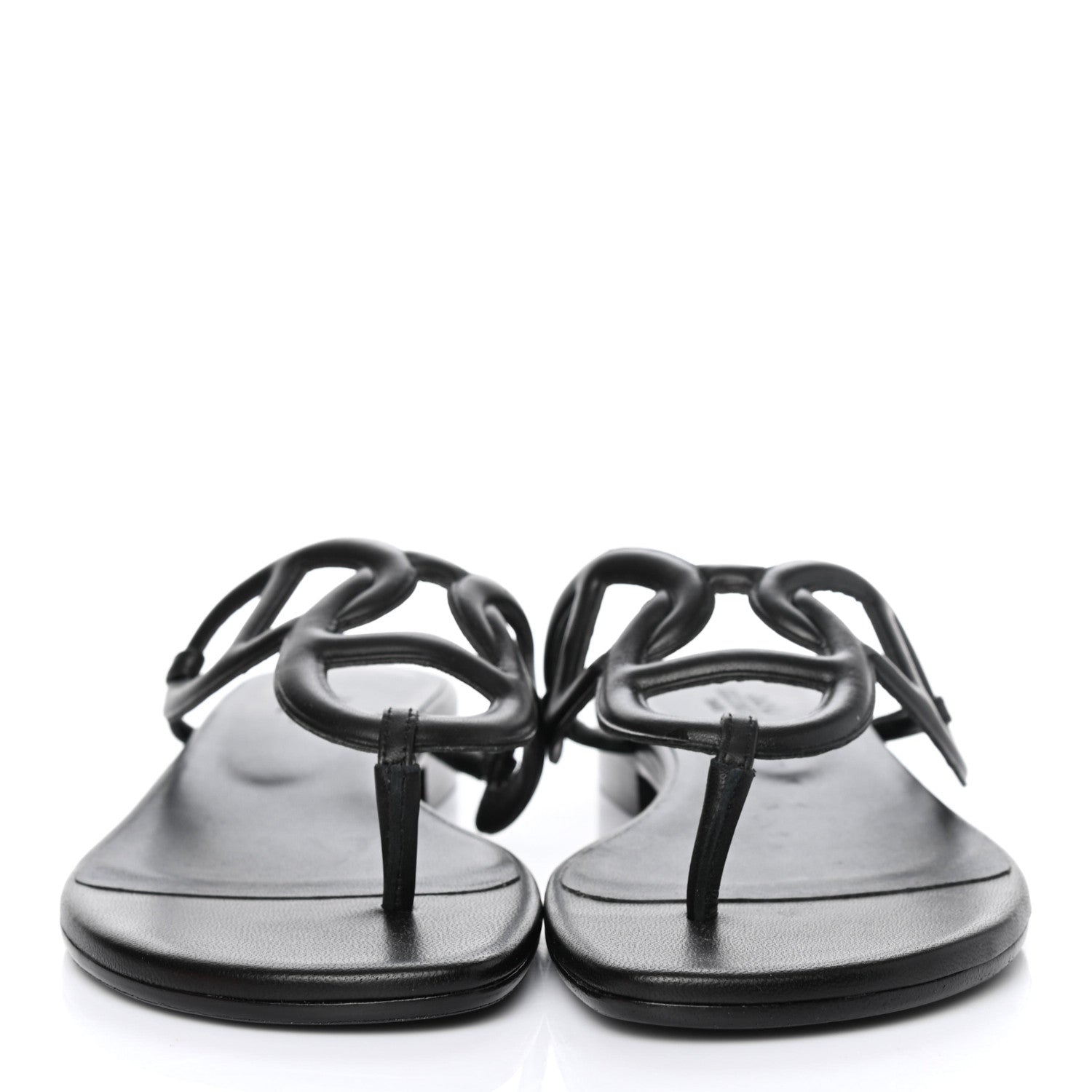 Hermes Nappa Womens Beach Sandals 36 Black 2 of 4