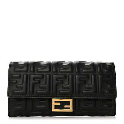 Fendi Nappa Matisse FF Embossed Continental Wallet Black 1 of 10