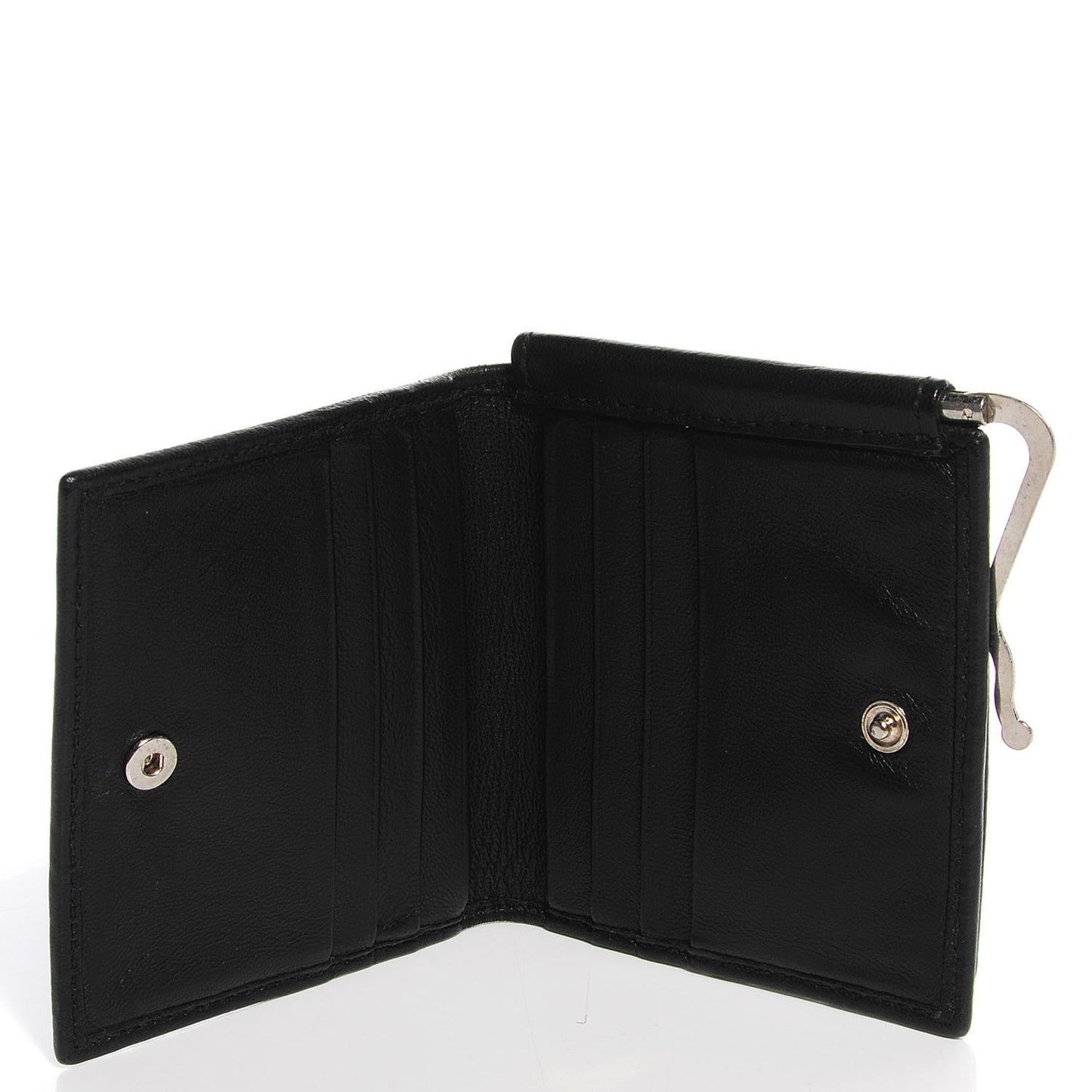 Coated Canvas Skull Print Money Clip Wallet