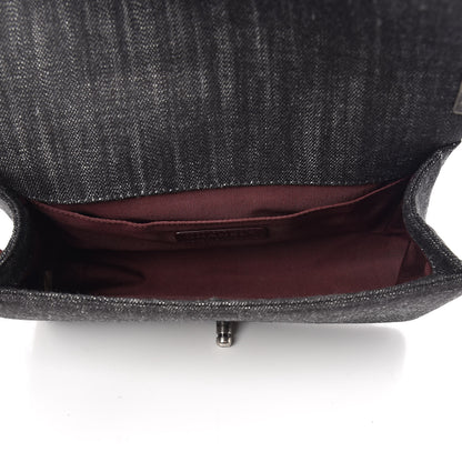 Chanel Denim Quilted Medium Boy Flap Black 5 of 9