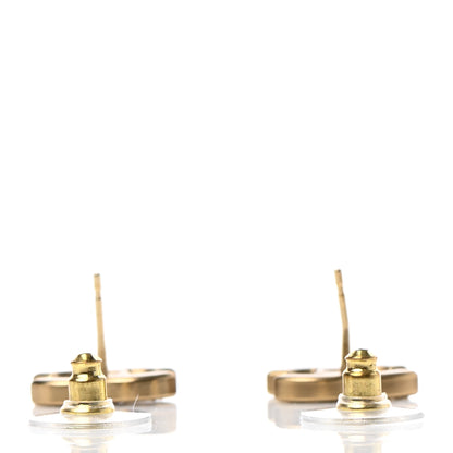 Chanel Crystal CC Earrings Gold 3 of 4