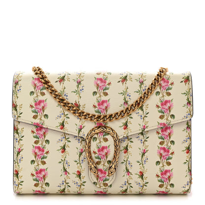 Gucci Calfskin Floral Print Mini Dionysus Chain Wallet Ivory Pink 1 of 11