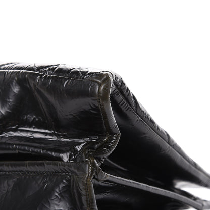 Chanel Aged Glazed Nylon Quilted Shopping Tote Dark Grey 10 of 23