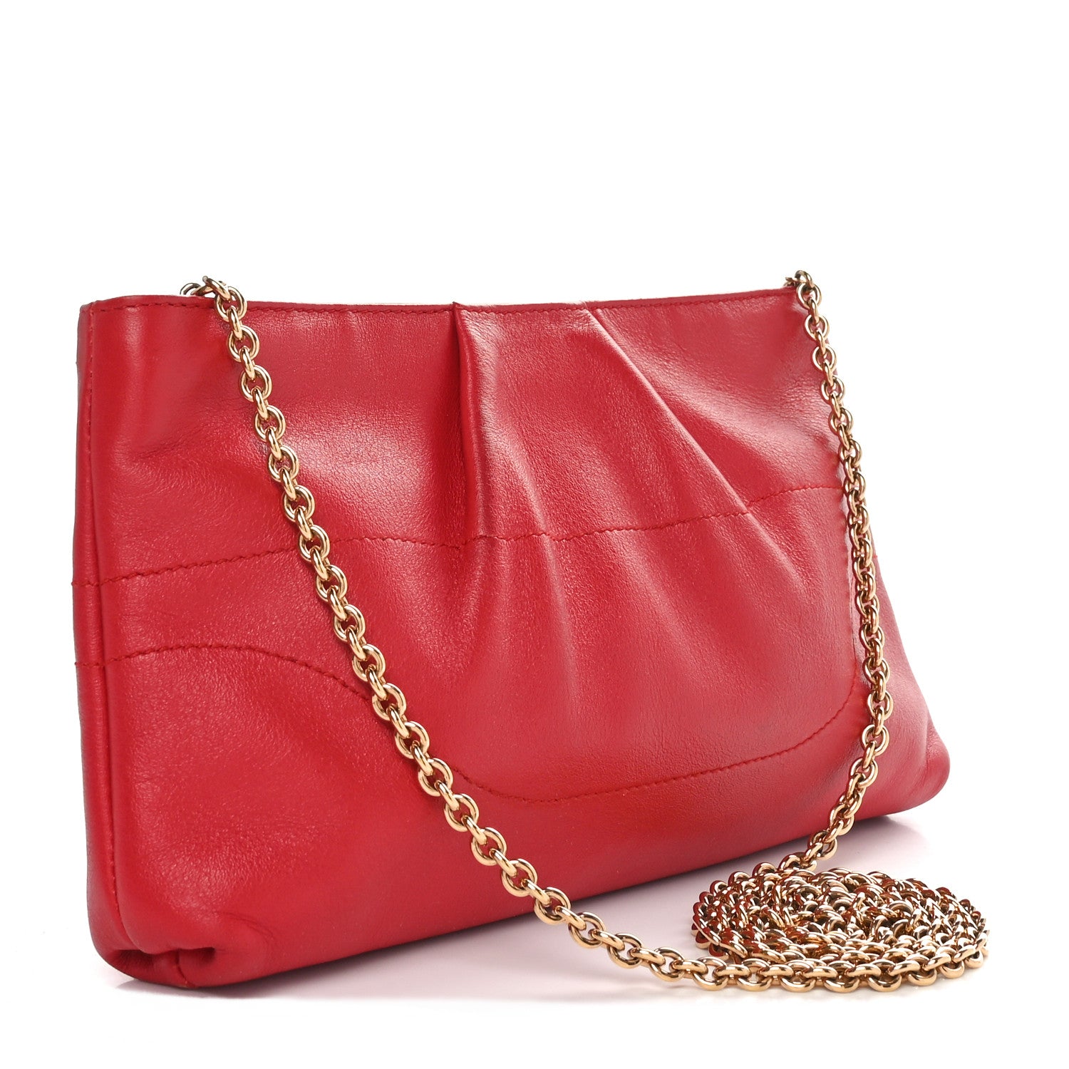 Salvatore Ferragamo Calfskin Gancini Marsala Lineage Mini Chain Bag Red 3 of 10
