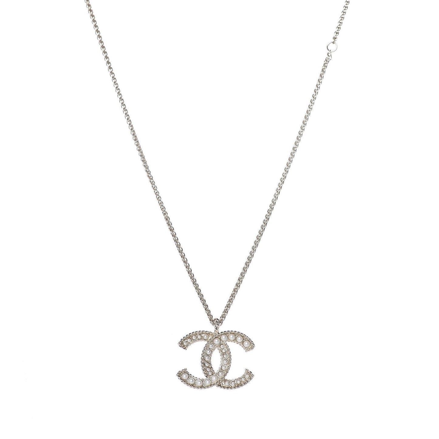 Pearl CC Pendant Necklace Gold