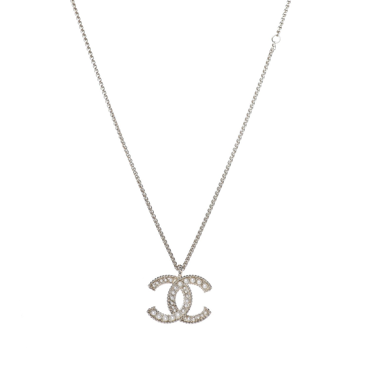 Chanel Pearl CC Pendant Necklace Gold 1 of 6