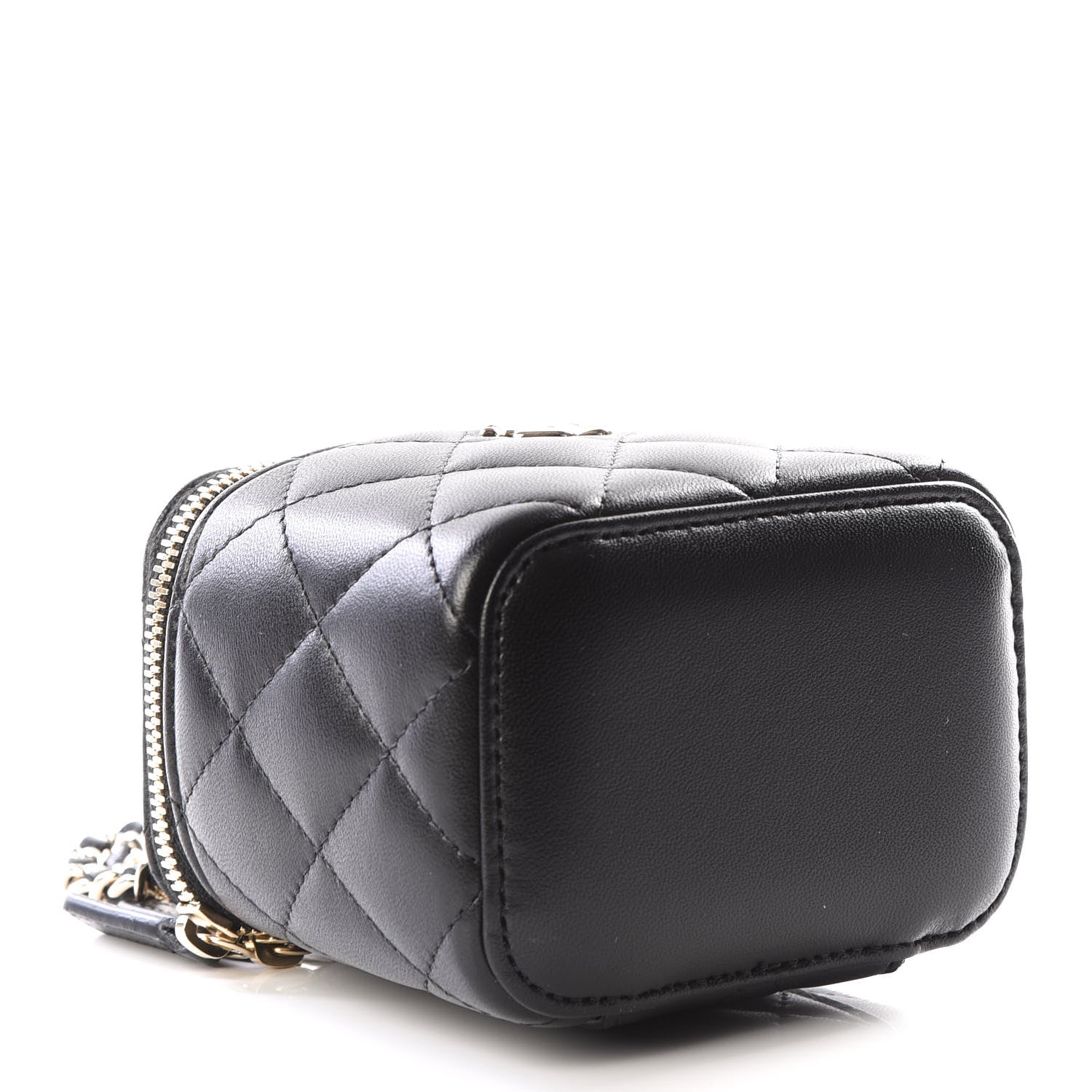 Chanel Lambskin Quilted Mini Vanity Case With Chain Black 3 of 12