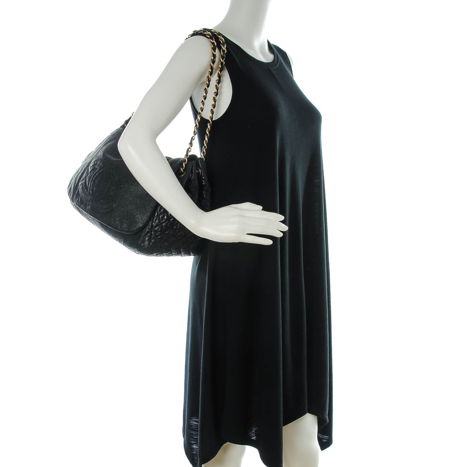 Chanel Vinyl Rock and Chain XL Flap Black 2 of 8