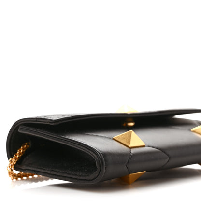 Valentino Garavani Nappa Roman Stud Wallet on Chain Black 7 of 10