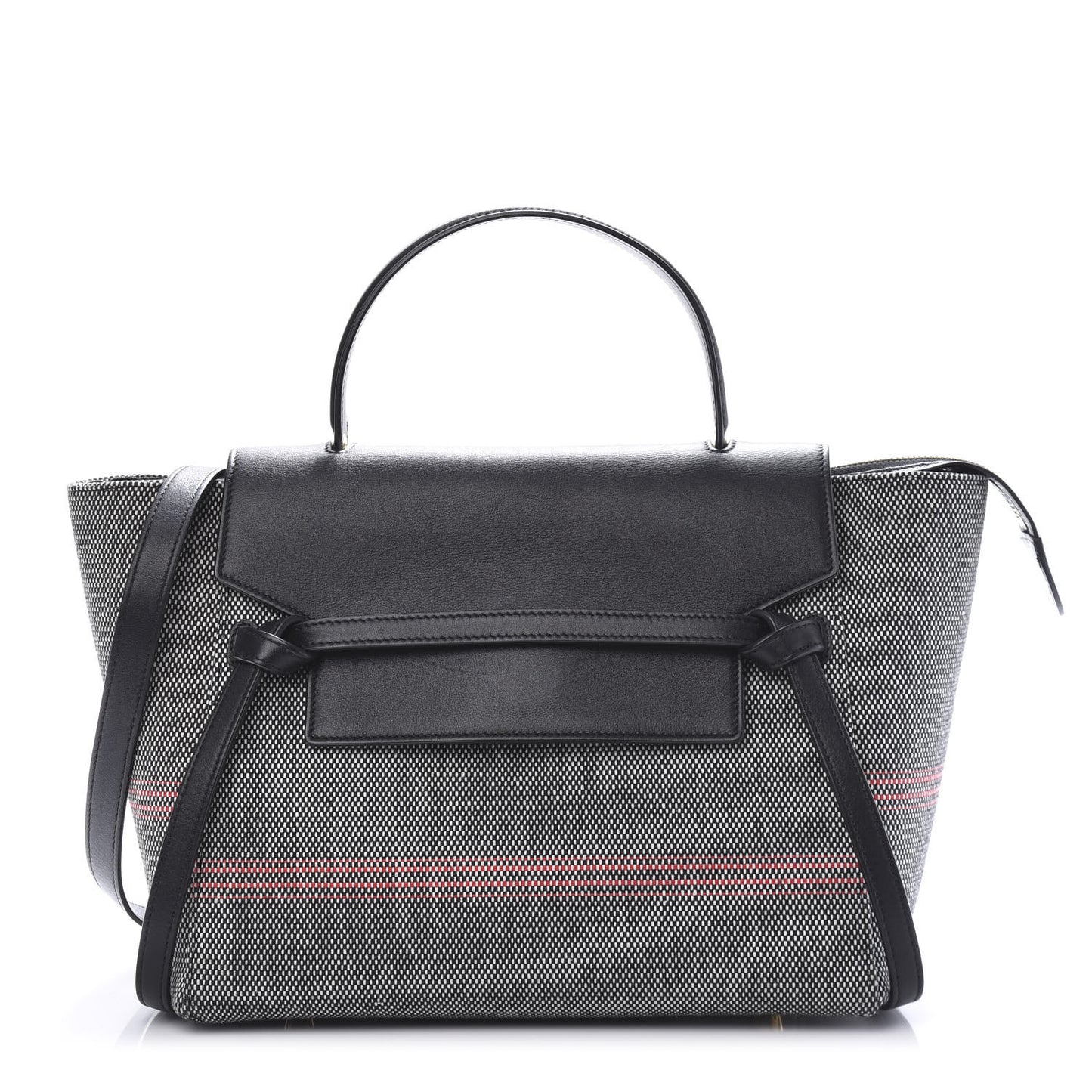 Cotton Canvas Calfskin Mini Belt Bag Black