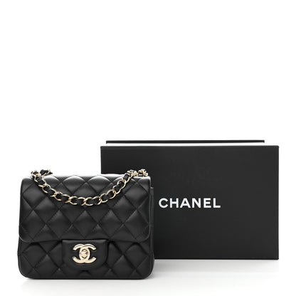 Chanel Lambskin Quilted Mini Square Flap Black 10 of 10