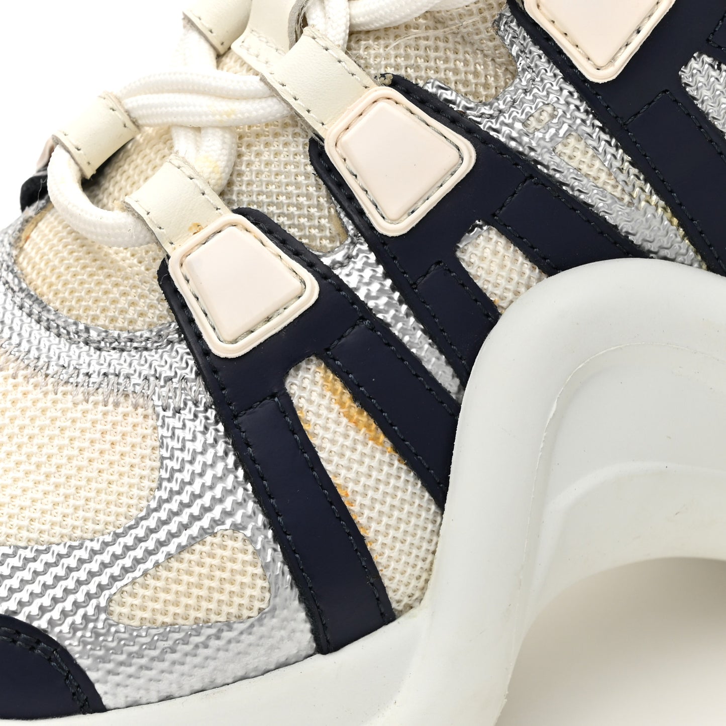 Calfskin Technical Nylon LV Archlight Sneaker 36.5 White Blue Pink