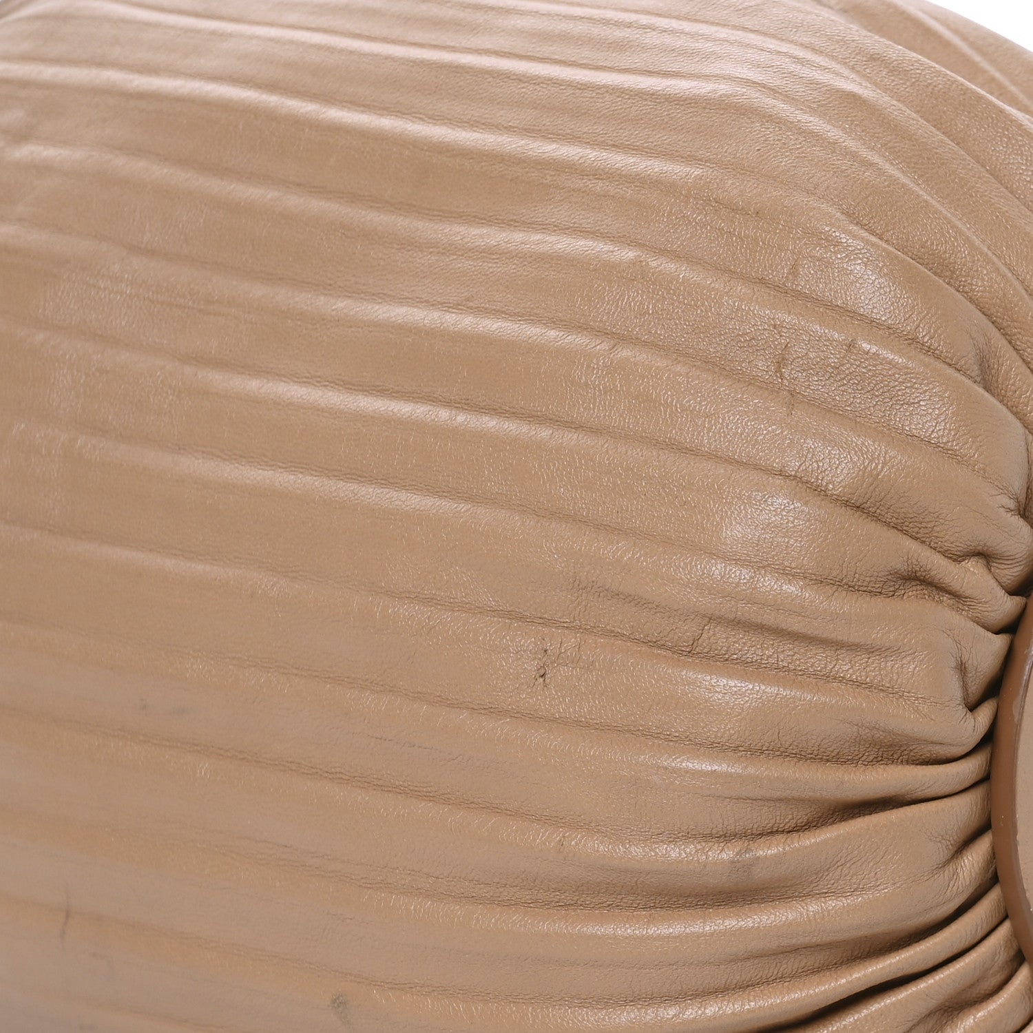 Loewe Lambskin Pleated Bracelet Pouch Shoulder Bag Warm Desert 10 of 12