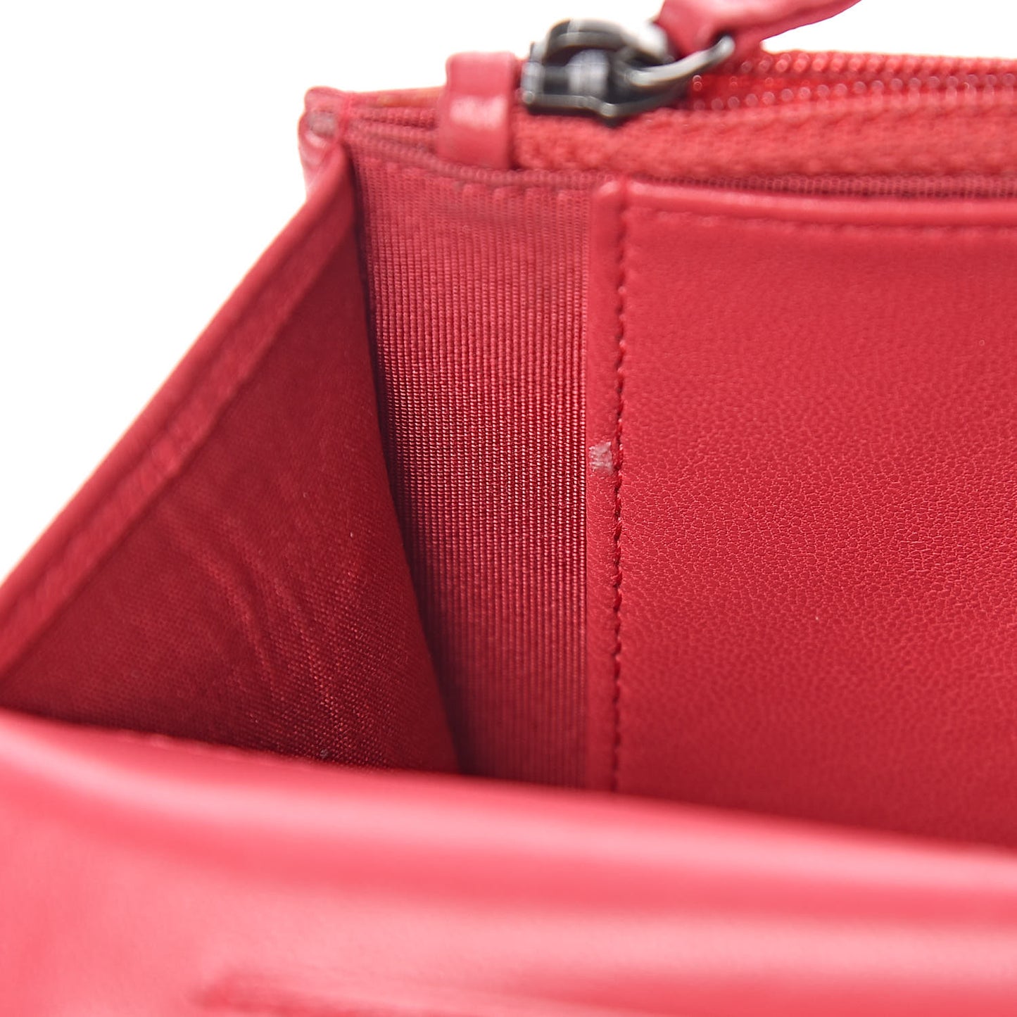 Calfskin Quilted Boy Wallet On Chain WOC Red