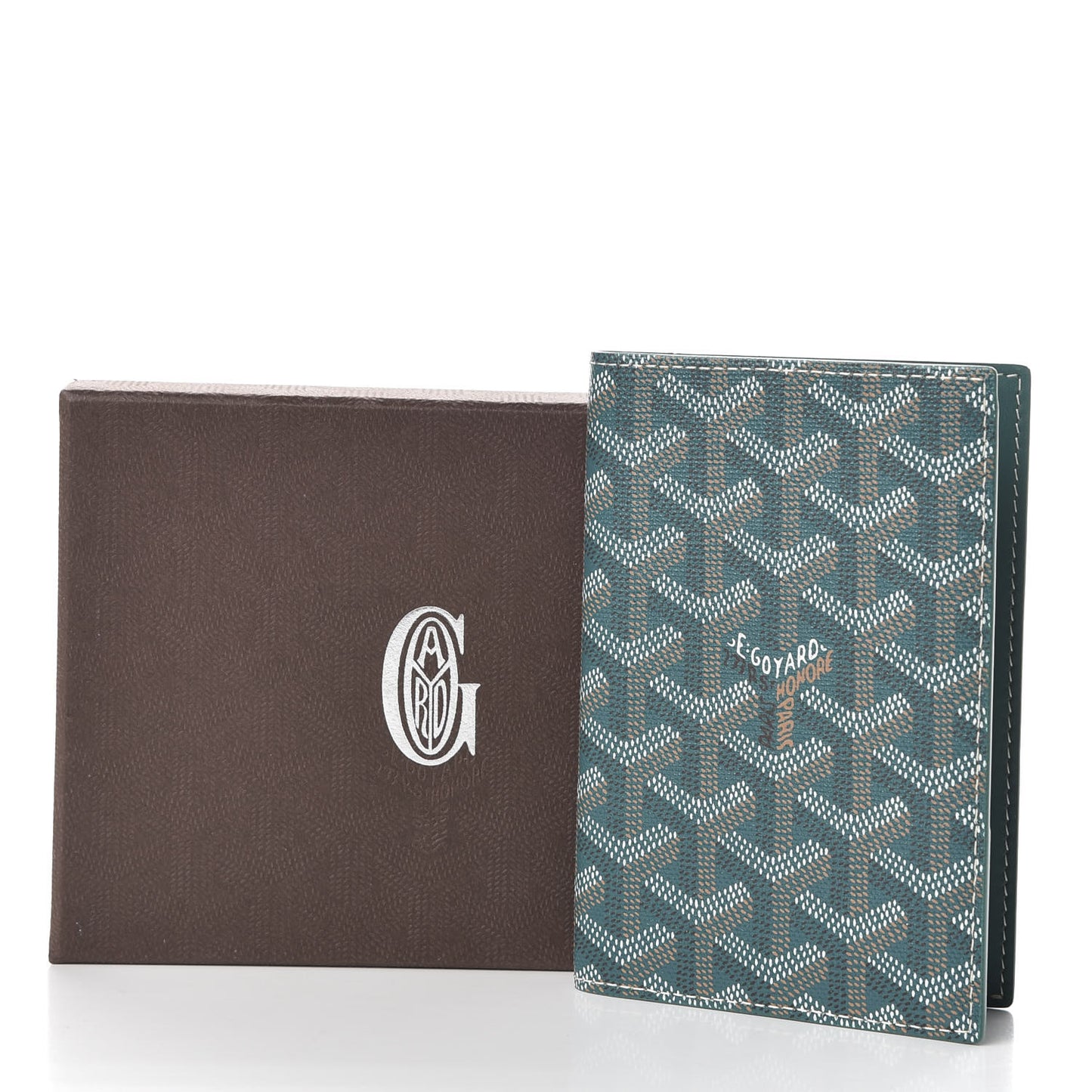 Goyardine Grenelle Passport Wallet Green