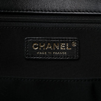 Chanel Shearling Sequin Tweed Shopper Tote Black 6 of 11