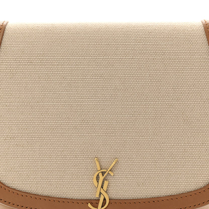 Saint Laurent Canvas Calfskin Mini Voltaire Top Handle Bag Natural Tan 8 of 10