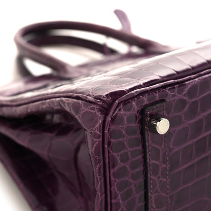 Hermes Shiny Niloticus Crocodile Birkin 30 Amethyst 11 of 14