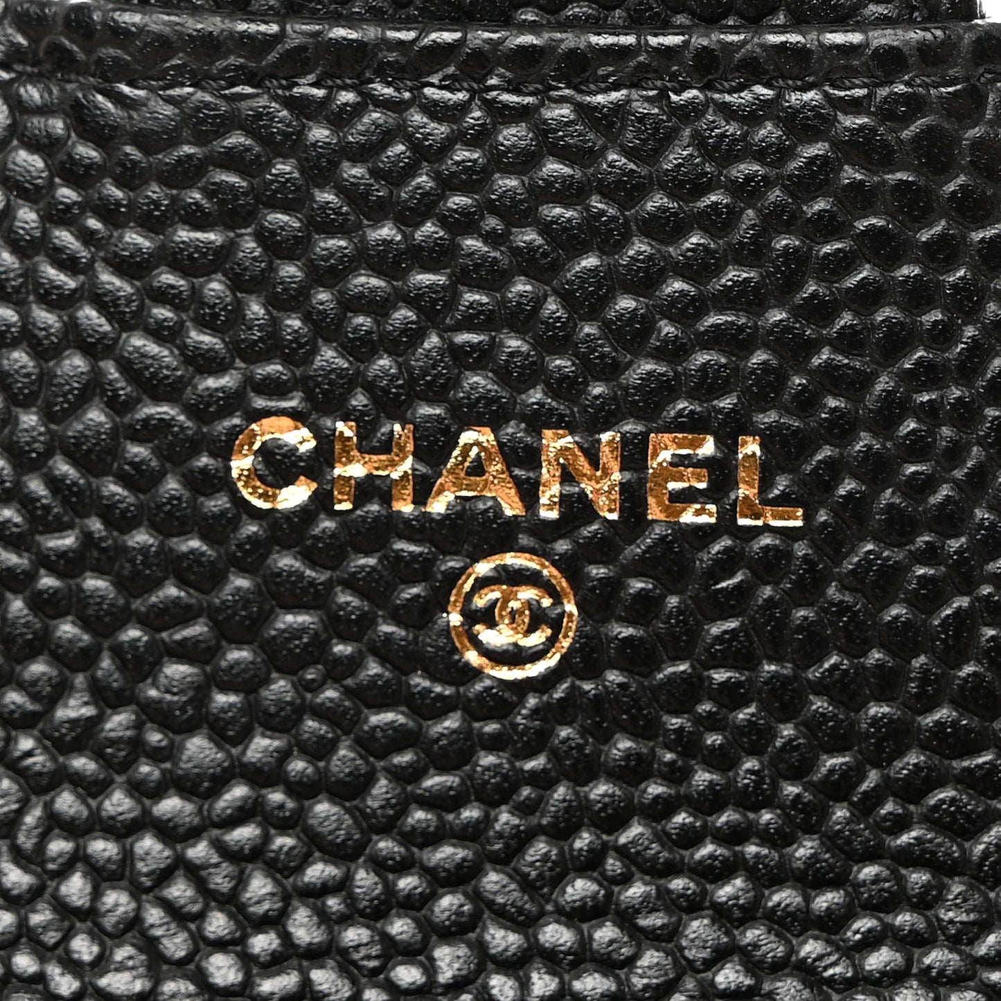 Caviar Quilted Flap Card Holder Wallet Black