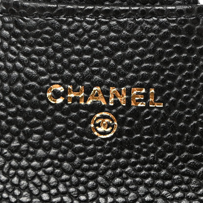 Chanel Caviar Quilted Flap Card Holder Wallet Black 6 of 8