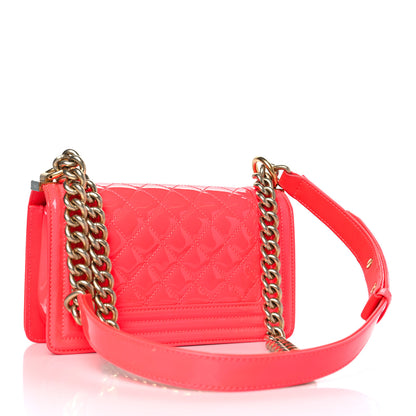 Chanel Patent Calfskin Quilted Small Boy Flap Pink 3 of 10