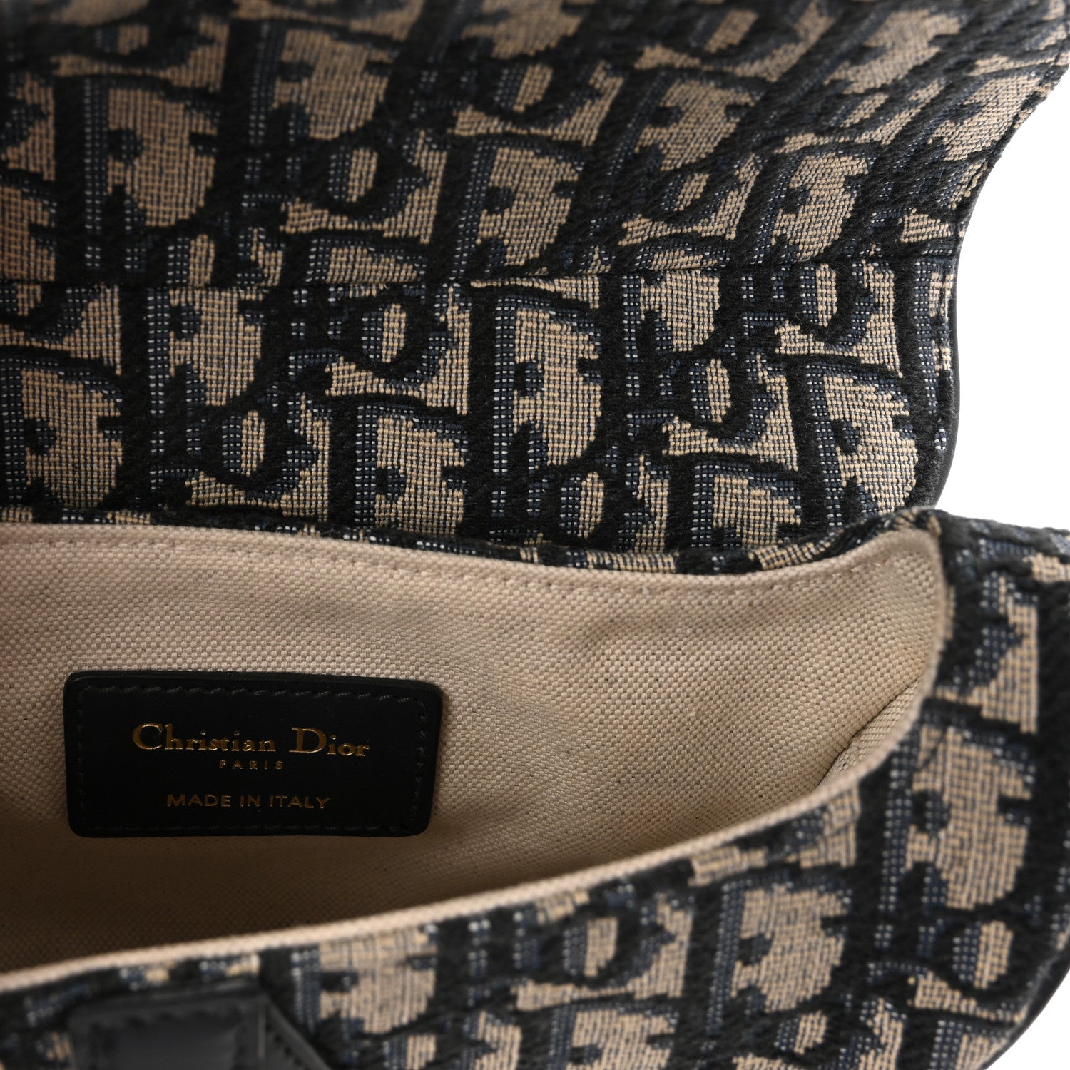 Christian Dior Oblique Mini Saddle Bag With Strap  Blue 6 of 9