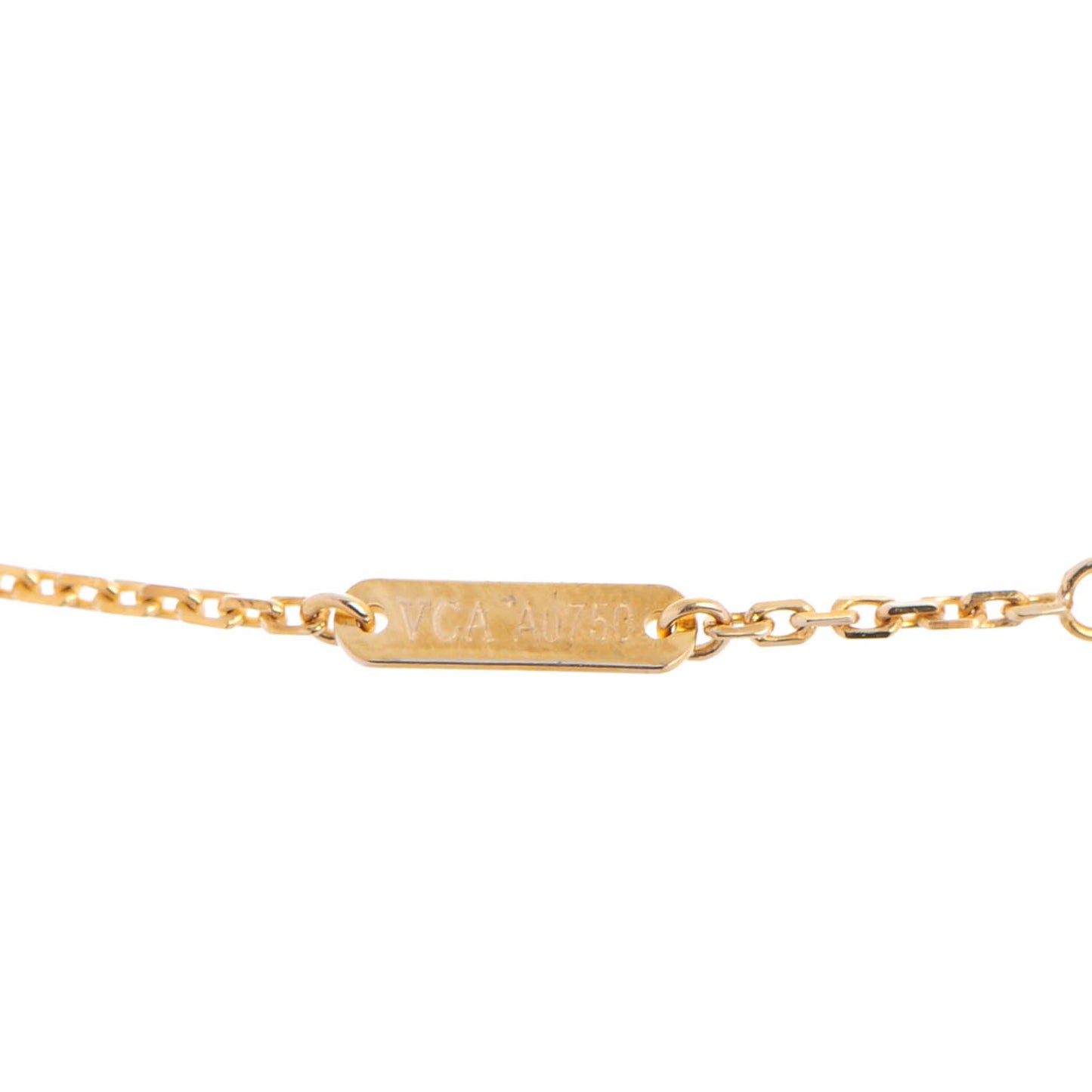 18K Yellow Gold Black Onyx Vintage Alhambra Pendant Necklace