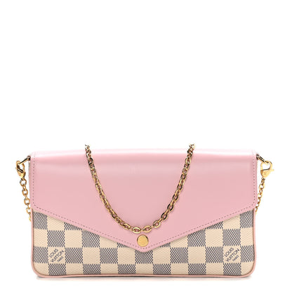 Louis Vuitton Damier Azur Calfskin Pochette Felicie Eau de Rose 1 of 10