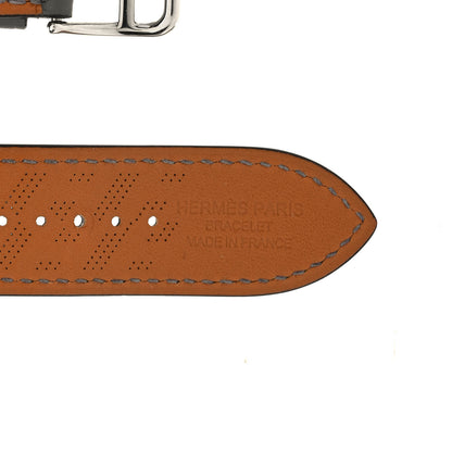 Hermes Swift 42mm H Diagonal Apple Watch Single Tour Band Gris Meyer 3 of 4