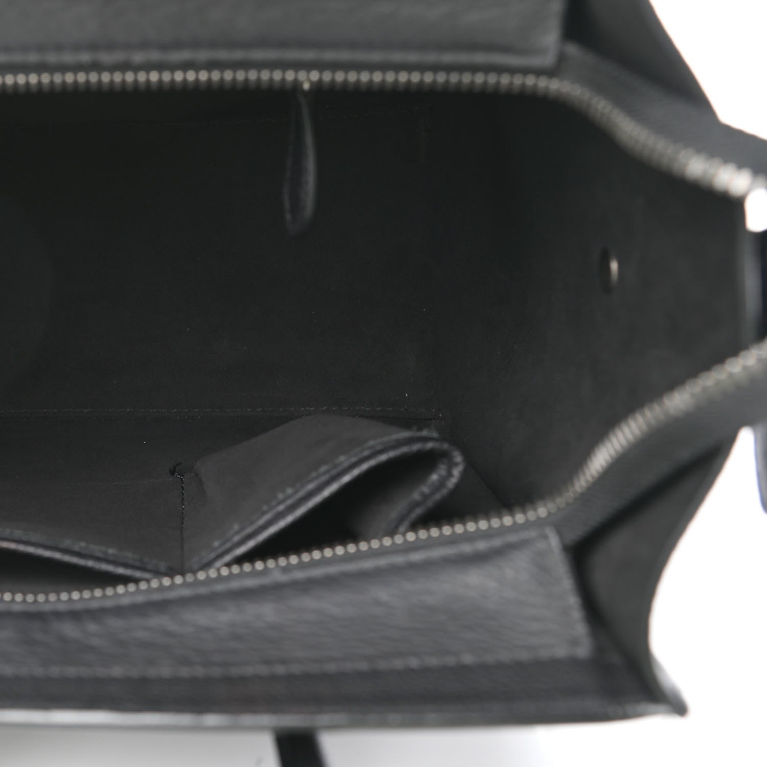 Celine Drummed Calfskin Micro Luggage Black 5 of 9