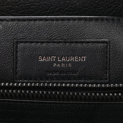 Saint Laurent Sheepskin Matelasse Chevron Monogram Monochrome Large College Satchel Black 5 of 12