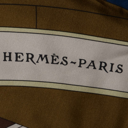 Hermes Plume Twill Silk Astrologie Nouvelle Scarf 140 Ardoise Aubergine Craie 5 of 6