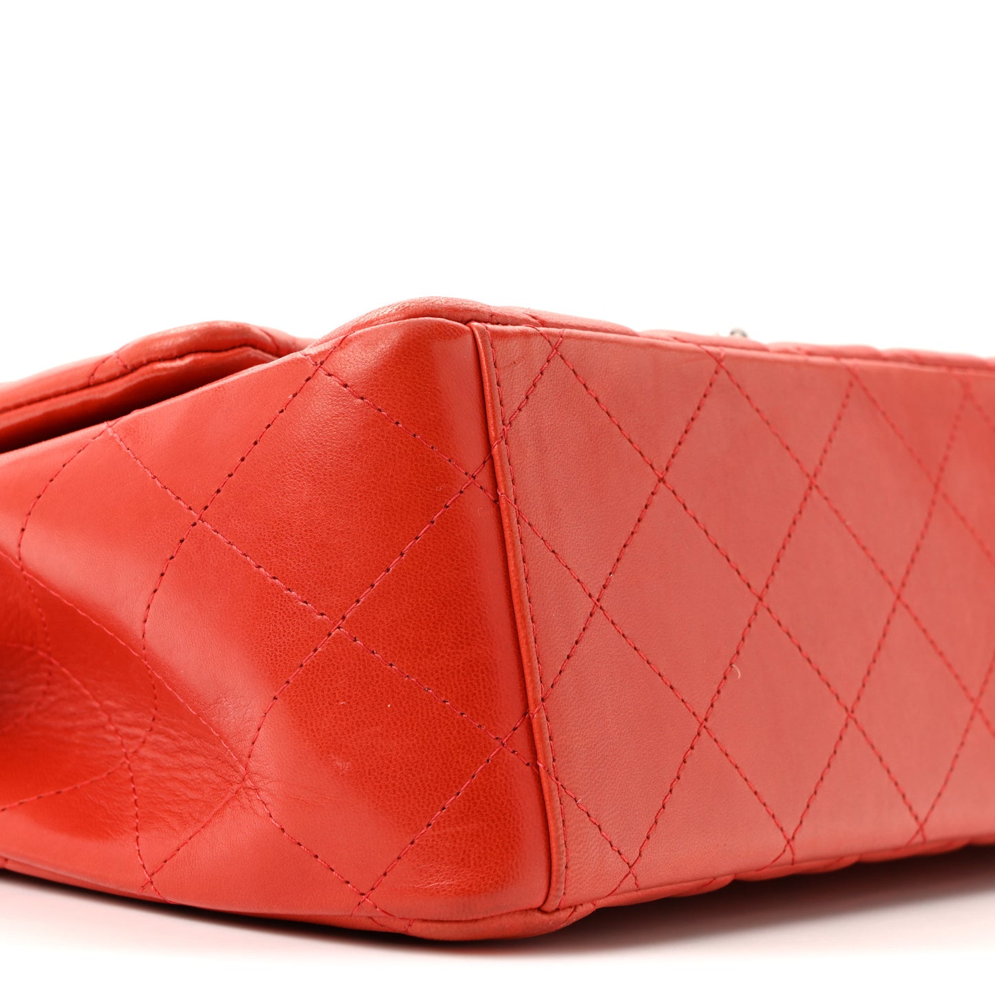 Lambskin Quilted Maxi Double Flap Red