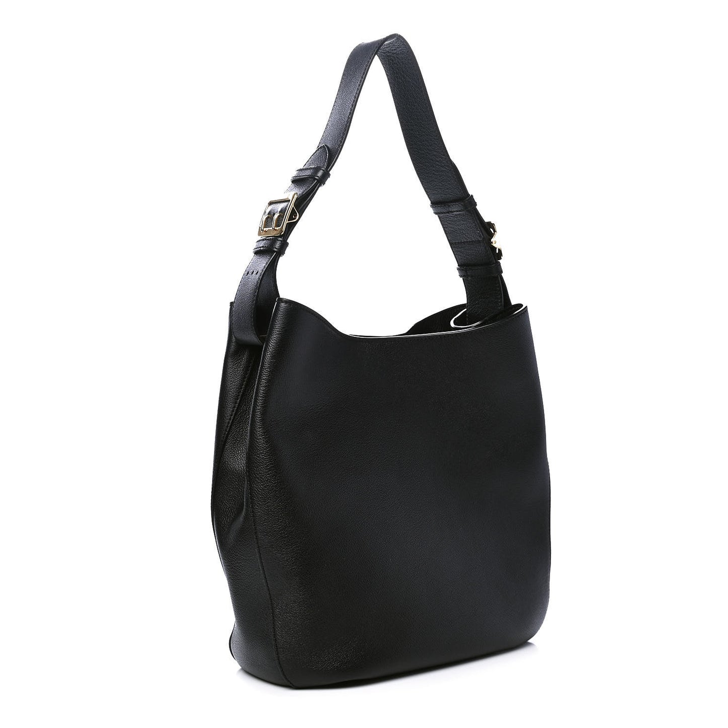 Grainy Calfskin Small Elmstone Hobo Black