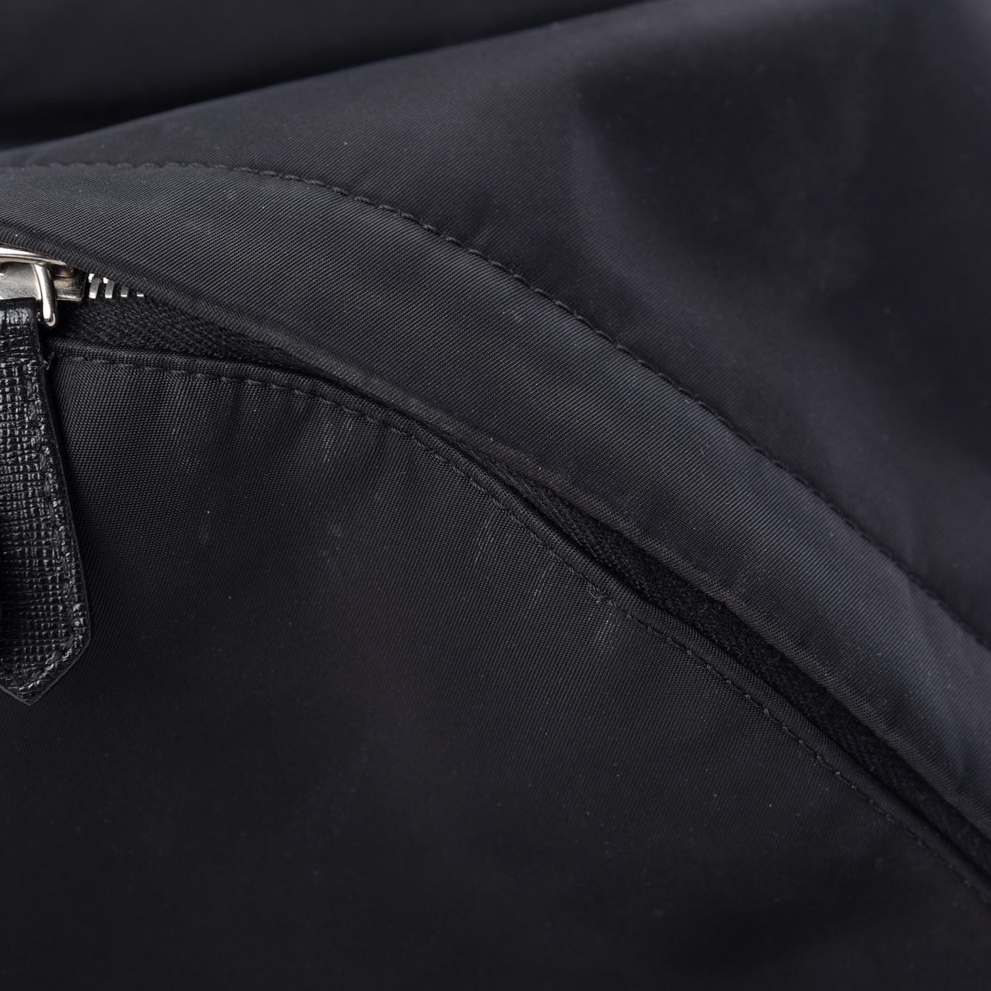 Nylon Shearling Block Letter Backpack Black